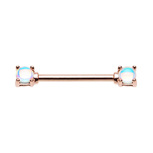 Classic Revo Prong Nipple Bar with Rose Gold Plating - Nipple Ring. Navel Rings Australia.