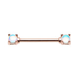 Classic Revo Prong Nipple Bar with Rose Gold Plating - Nipple Ring. Navel Rings Australia.