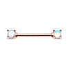 Classic Revo Prong Nipple Bar with Rose Gold Plating