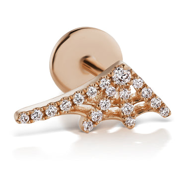 Spider Web Diamond Earring by Maria Tash 14K Rose Gold Flat Stud  
