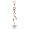 Fantasía Orchid Zenith Belly Ring with Rose Gold Plating