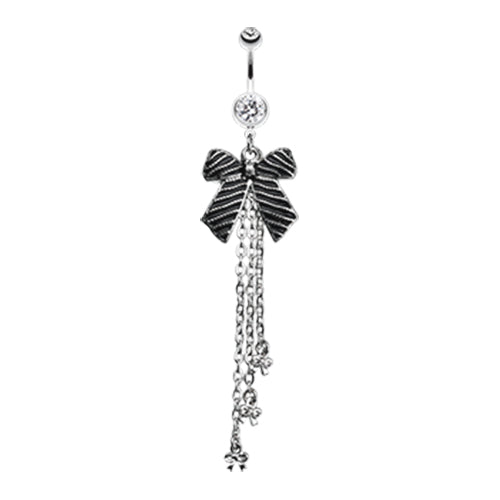 Antique Tasseled Ribbon Belly Dangle - Dangling Belly Ring. Navel Rings Australia.