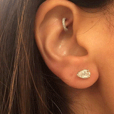 Diamond Five Row Pavé Hoop Earring (Bottom Hinge) by Maria Tash in White Gold