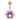 Rose Gold Crowned Amethyst Mist Belly Ring - Fixed (non-dangle) Belly Bar. Navel Rings Australia.