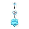 The Immortal Rose Belly Bar - Dangling Belly Ring. Navel Rings Australia.