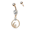 Alla Luna Belly Button Dangle with Rose Gold Plating