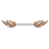 Heavenly Angel Wings Nipple Ring with Rose Gold Plating