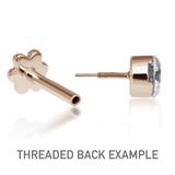 Natural Pearl Earring by Maria Tash in 14K Rose Gold. Flat Stud.