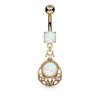 Ophelia Opal Belly Bar with Rose Gold Plating