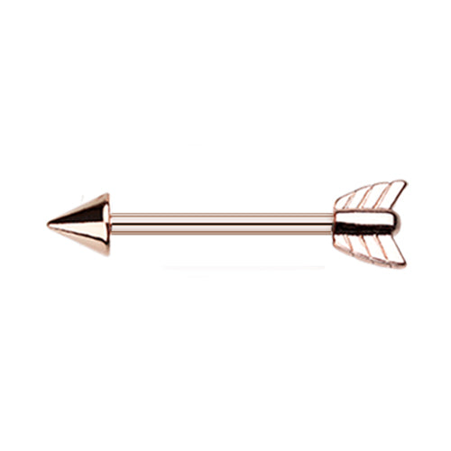 Rose Gold Bow Arrow Nipple Barbell Ring - Nipple Ring. Navel Rings Australia.