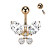 Luxueux Papillon Belly Ring with Rose Gold Plating