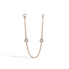 Long Double Scallop Set Diamond Chain Connecting Charm by Maria Tash in Rose Gold