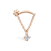 2mm Prong Set Diamond Drape Threaded Stud Earring by Maria Tash in 14K Rose Gold