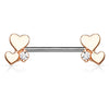 Lovers Combined Nipple Jewellery with Rose Gold Plating