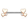 Lovers Combined Nipple Jewellery with Rose Gold Plating