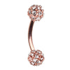 16g Petite Snowball Motley™ Navel Ring with Rose Gold Plating