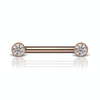 Cubic Zirconia Engraved Nipple Barbell by Maria Tash in Rose Gold