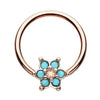 Rose Gold Turquosien Daisy Captive Belly Ring