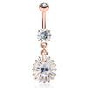 Diamanté Fusion Belly Dangle with Rose Gold Plating