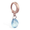 TummyToys® 14K Rose Gold Blue Topaz Belly Ring