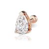 6x4mm Diamond Pear Threaded Stud Earring with 2.5mm Diamond Flat Stud Backing by Maria Tash in 14K Rose Gold