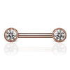 Scallop Set Diamond Nipple Barbell by Maria Tash in Rose Gold