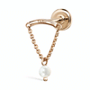Pearl Drape Threaded Stud Earring by Maria Tash in 14K Rose Gold