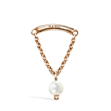 Pearl Drape Threaded Stud Earring by Maria Tash in 14K Rose Gold