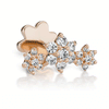 Three Flower Garland Diamond Stud Earring by Maria Tash in 18K Rose Gold. Flat Stud.