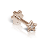 Diamond Solitaire Star Threaded Stud Earring by Maria Tash in 14K Rose Gold. Flat Stud.