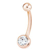Classique 14K Rose Gold REAL Diamond Belly Ring