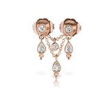 Scallop Set Round Diamond and Pear Trinity Orbital Earring by Maria Tash in Rose Gold