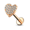 Infinite Love Heart Body Jewellery with Rose Gold Plating. Labret, Monroe, Tragus and Cartilage Earrings.