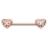Caged Heart Nipple Body Jewellery with Rose Gold Plating