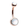 Rose Gold Classique Hologram Belly Bar - Basic Curved Barbell. Navel Rings Australia.