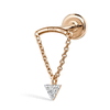 Invisible Set Triangle Diamond Drape Threaded Stud Earring by Maria Tash in 18K Rose Gold
