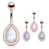 Lágrima Teardrop Illumini Belly Bar with Rose Gold Plating