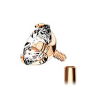 Internally Threaded Prong Set Belly Bar with Rose Gold Plating - Basic Curved Barbell. Navel Rings Australia.