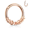 Laurel Wreath Clicker Body Jewellery with Rose Gold Plating