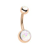 Rose Gold Opal Gleam Classique Belly Ring