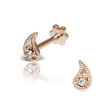 Diamond Paisley Threaded Stud by Maria Tash in 14K Rose Gold. Flat Stud.