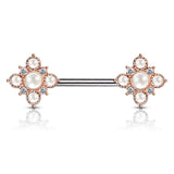 April Pearl Nipple Jewellery with Rose Gold Plating - Nipple Ring. Navel Rings Australia.