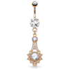 Tribal Solar Deity Belly Bar with Rose Gold Plating