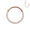 Crystal FRONT Paved Segment Clicker Piercing with Rose Gold Plating