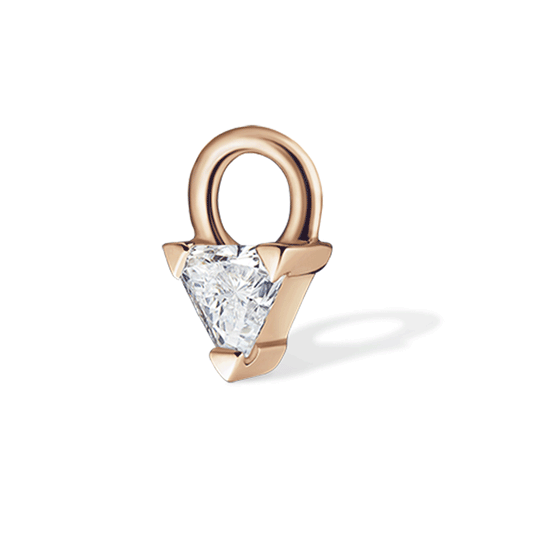 18K Diamond Triangle Charm by Maria Tash in Rose Gold.