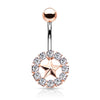 Kaleidoscope Star Navel Jewellery with Rose Gold Plating