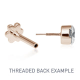Scalloped Set Genuine Diamond Threaded Stud Earring by Maria Tash in 18K Rose Gold. Flat Stud. - Earring. Navel Rings Australia.