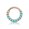 Turquoise Horizontal Eternity Hoop Earring by Maria Tash in Rose Gold