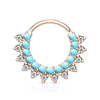 Turquoise Bahamas Bendable Hoop Body Jewellery with Rose Gold Plating