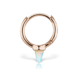 Single Short Opal Spike Non-Rotating Clicker by Maria Tash in Rose Gold